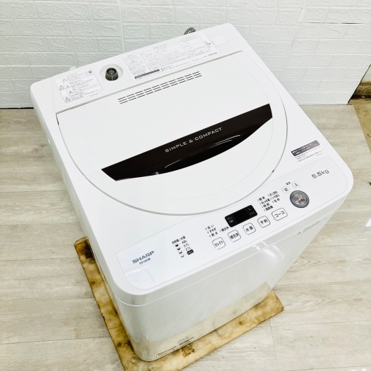 シャープ  全自動洗濯機 ES-GA5B-W 2018年製